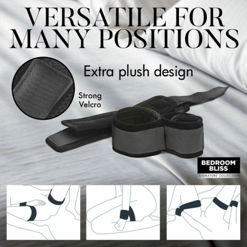 XR Brands Zestaw Manżet Nylonowych na Nadgarstki i Kostki Czarny