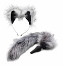 Tailz Grey Wolf zestaw ogon z futerkiem i opaska z uszami 59,7 cm