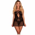 Livco Corsetti Baririn LC 90633 czarna koszula nocna + figi L/XL