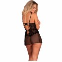 Livco Corsetti Baririn LC 90633 czarna koszula nocna + figi L/XL