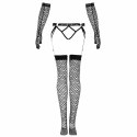 Livco Corsetti Fashion Nemalia komplet: pas do pończoch, pończochy, rękawiczki czarne S/M