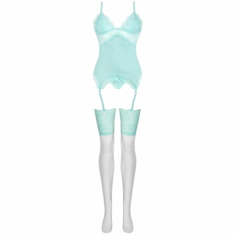 Livco Corsetti Persinne Mint Emporio komplet: gorset, figi, pończochy, mięta