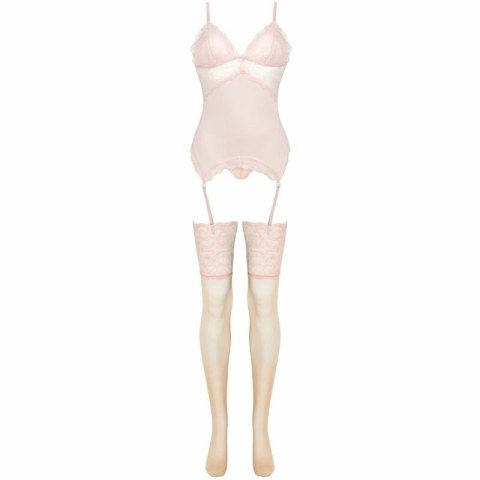Livco Corsetti Persinne Peach zestaw koronkowy: gorset, figi, pończochy