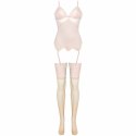 Livco Corsetti Persinne zestaw koronkowy brzoskwiniowy 3-częściowy S/M