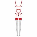 Livco Corsetti Thiara LC 20213 Komplet body z pończochami czerwony S/M