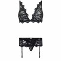Livco Corsetti Fashion Belita komplet bielizny z pasem czarny S/M