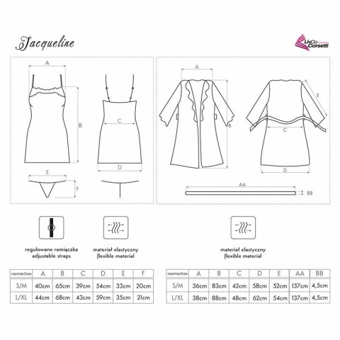 Livco Corsetti Jacqueline LC 90249 Komplet Satynowy Fioletowy L/XL