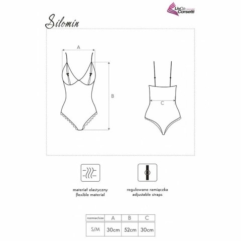 Livco Corsetti Silomin LC 1401 Komplet Body z Paskiem Czarny One Size