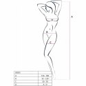 PASSION BS095 Bodystocking biały elastyczny jeden rozmiar
