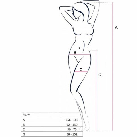 PASSION S029 Rajstopy z efektem podwiązki czarne uniwersalne