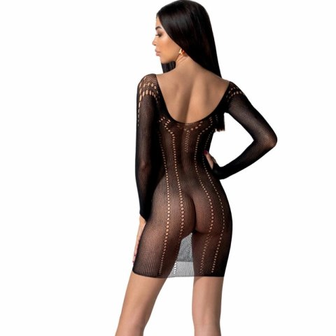Passion BS101 Bodystocking czarny - elastyczny stroj siatkowy, one size