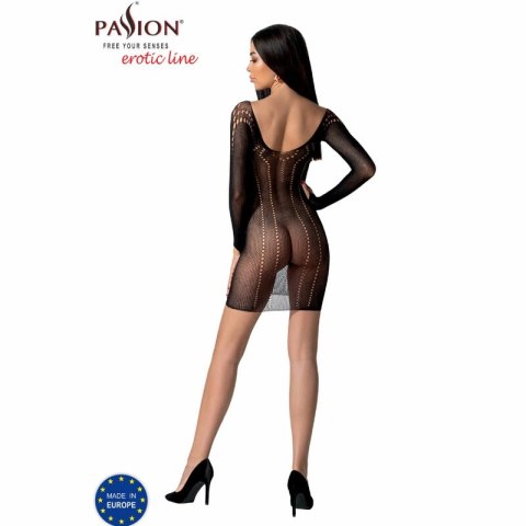 Passion BS101 Bodystocking czarny - elastyczny stroj siatkowy, one size