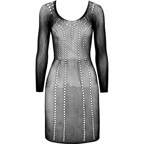 Passion BS101 Bodystocking czarny - elastyczny stroj siatkowy, one size