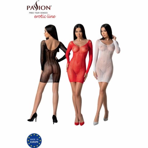 Passion BS101 Bodystocking czarny - elastyczny stroj siatkowy, one size