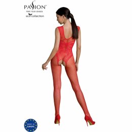 PASSION ECO BS003 Bodystocking Czerwony z Materiałow Recyklingowanych