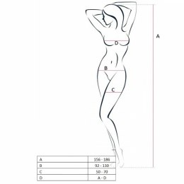 Passion BS054 biała siateczkowa bodystocking, uniwersalny rozmiar