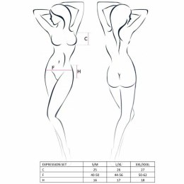 Passion Expression komplet bielizny czarny L/XL biustonosz spodnica stringi