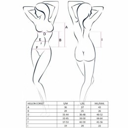 Passion Hellen Gorset czarny S/M elegancki zestaw bielizny