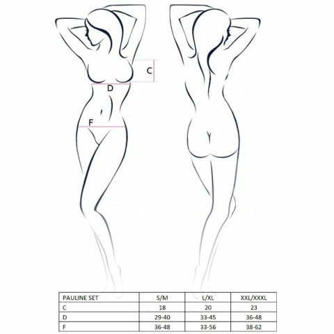 Passion Pauline komplet bielizny 3-częściowy L/XL czarny