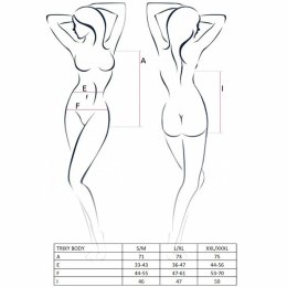 Passion Trixy Body damskie czarne S/M - elegancki fason, wyrafinowana siateczka