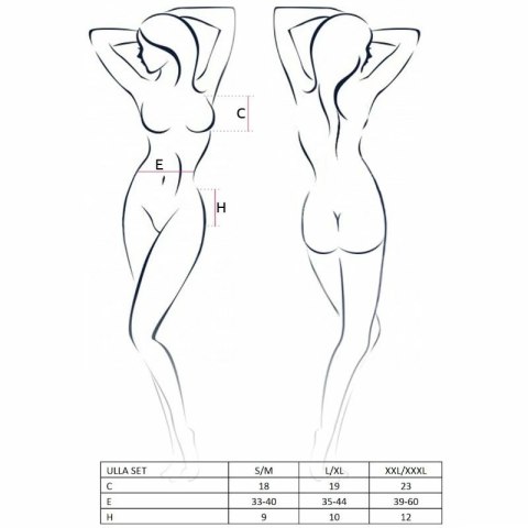 Passion Ulla komplet bielizny damskiej S/M czarny elegancki