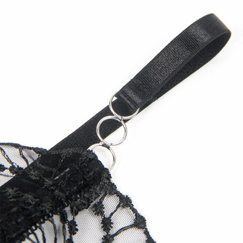 SUBBLIME Body damskie S/M przeźroczyste z czarną koronką eleganckie