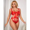Subblime Body 954475 Czerwone Ażurowe L/XL z Dekoracyjną Kokardką