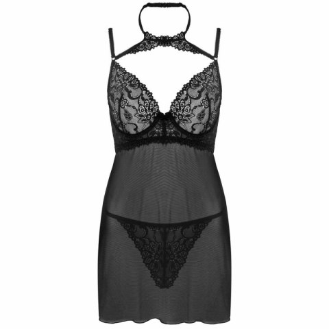 LivCo Corsetti Binella - Zestaw Babydoll i Stringi Czarny, Koronkowy