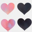 Secret Play WOW Heart Osłony na biust holograficzne czarne i rożowe