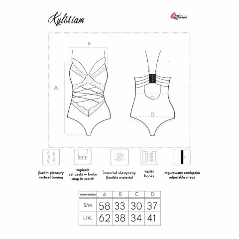 LivCo Corsetti Fashion Kylssiam LC 90613 body czarne, koronka S/M L/XL