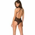 Passion Body Dolly czarne S/M - tiulowe body z koronką, regulowane paski