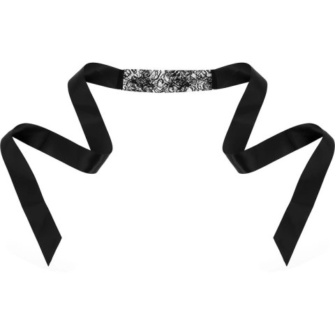Coquette Chic Desire Koronkowa Maska na Oczy Czarna ze Wstążką