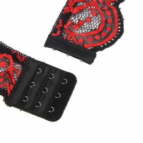 Subblime Lingerie Set L/XL - Koronkowy Top i Majtki, Czerń & Czerwień
