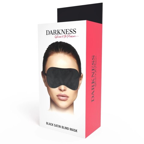 Darkness Basic Black Mask - satynowa, regulowana opaska na oczy