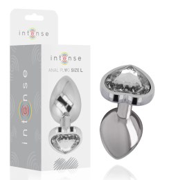 Intense Korek Metalowy Aluminium Białe Serce L 9cm x 4cm