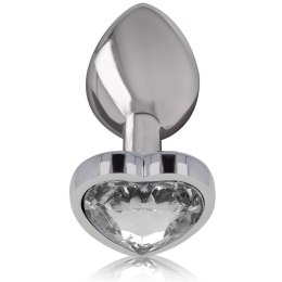 Intense Korek Metalowy Aluminium Białe Serce L 9cm x 4cm