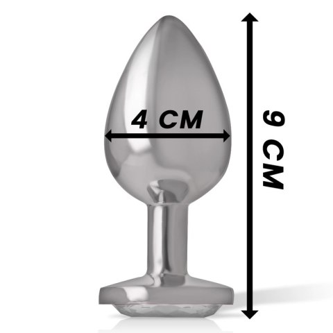 Intense Korek Metalowy Aluminium Białe Serce L 9cm x 4cm
