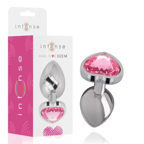 Intense Korek Metalowy Anatomiczny Rożowe Serce Rozmiar M 8cm