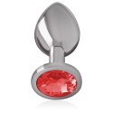 Intense Korek Metalowy Anatomiczny z Czerwonym Kryształem L 9cm
