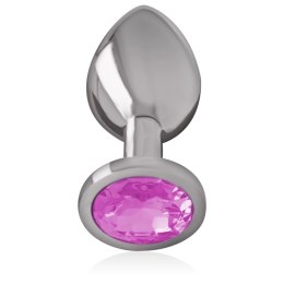 Intense Korek Metalowy z Kryształem Rożowym Rozmiar L Aluminium 9cm