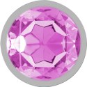 Intense Korek Metalowy z Kryształem Rożowym Rozmiar L Aluminium 9cm