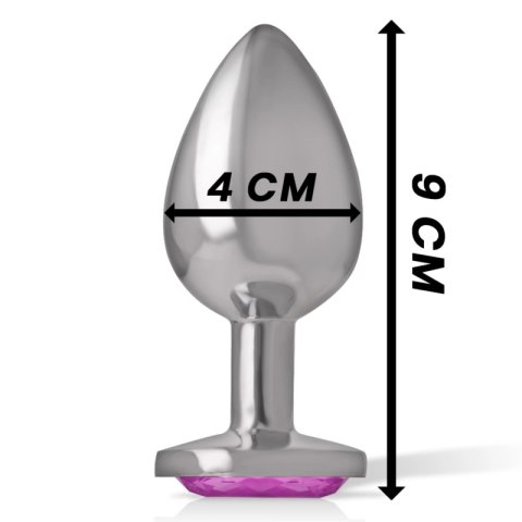 Intense Korek Metalowy z Kryształem Rożowym Rozmiar L Aluminium 9cm