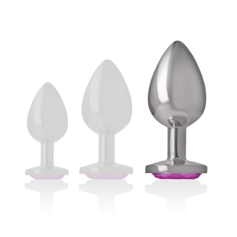 Intense Korek Metalowy z Kryształem Rożowym Rozmiar L Aluminium 9cm