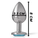 Intense Metalowy Korek Anatomiczny M Niebieskie Serce 8 cm