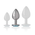 Intense Metalowy Korek Anatomiczny M Niebieskie Serce 8 cm
