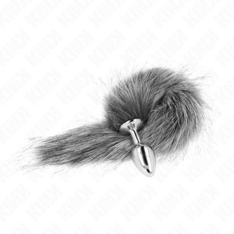 KINK Korek anatomiczny z syntetycznym ogonem S szary 7x3cm 40cm