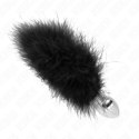 KINK Korek ze stali nierdzewnej z ozdobnym piorkiem 11x7 cm srebrny