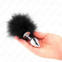 KINK Korek ze stali nierdzewnej z ozdobnym piorkiem 11x7 cm srebrny