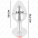 Kink Plug Metalowy z Ozdobą Czerwona Roża Rozmiar L 10,2 cm