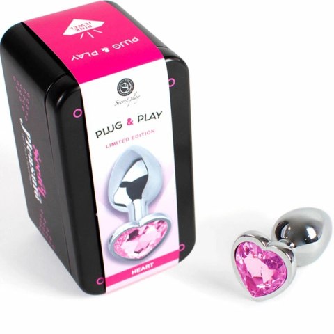 Secretplay Korek Metalowy Serce Fuksja S 7cm dekoracyjny